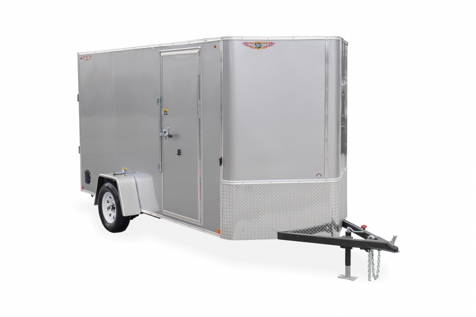 New 2023 H and H Trailer 7x12 HH Series Flat Top V-Nose Enclosed Cargo Trailer  3K Idler