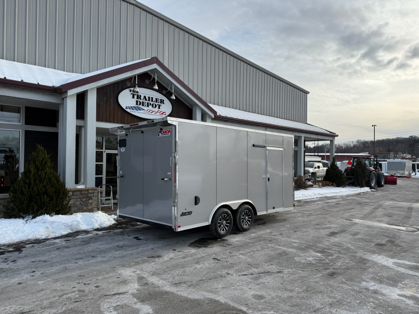 New Pace American 8'6" x 16'+ V-Nose Enclosed Car Hauler 9.9K