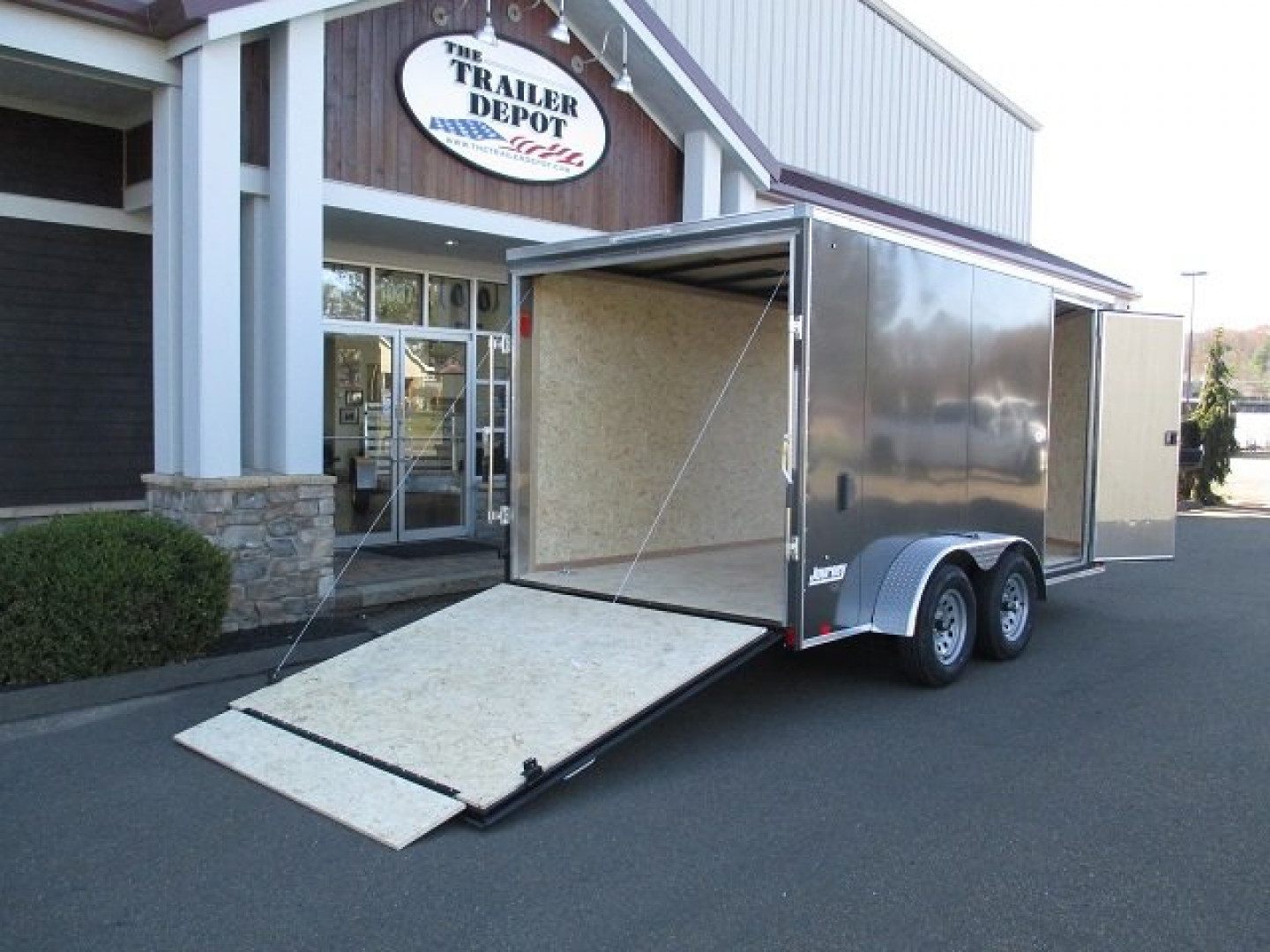 New Pace American 7' x 14' + V-Nose Enclosed Cargo Trailer with Ramp Door 7K