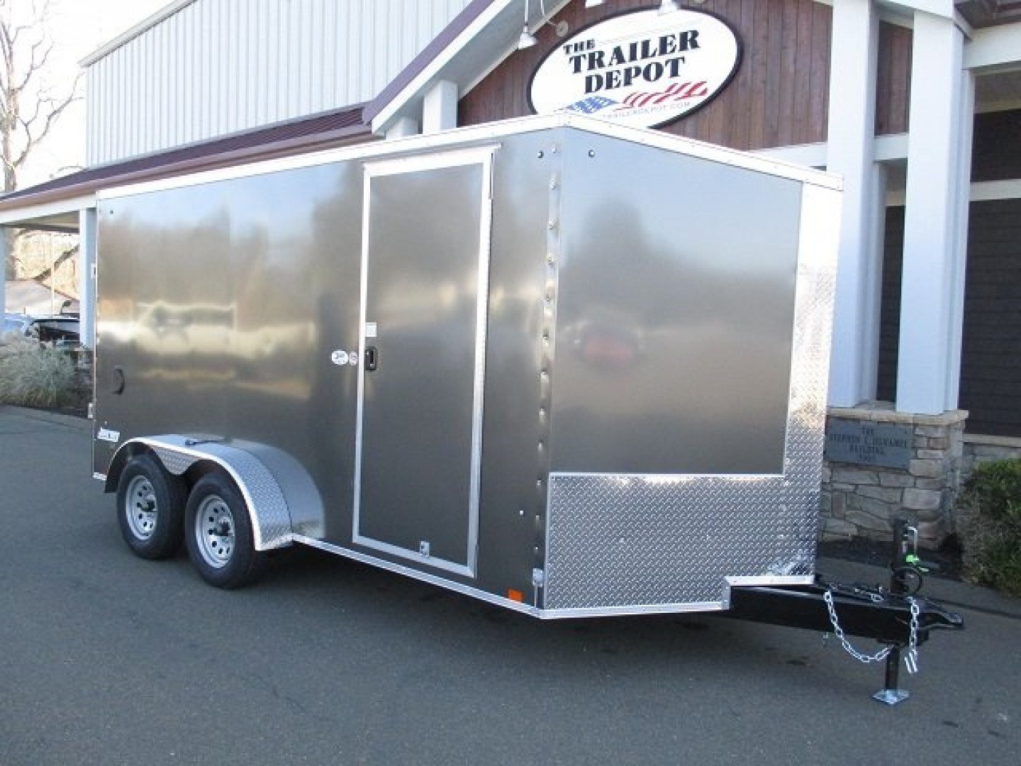 New Pace American 7' x 14' + V-Nose Enclosed Cargo Trailer with Ramp Door 7K