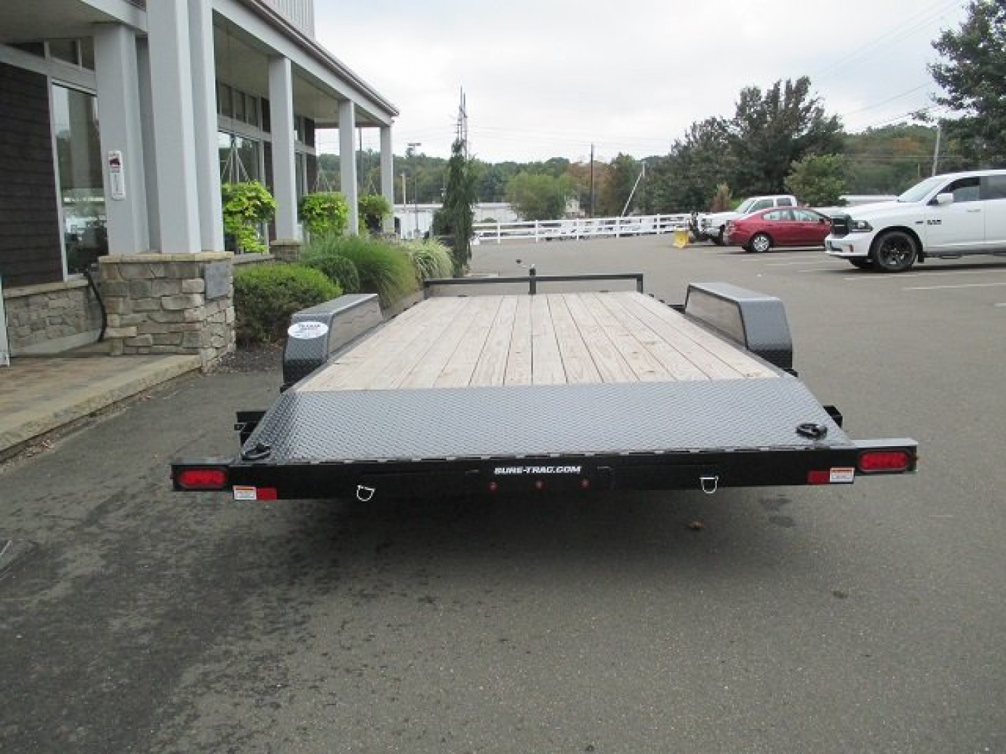 New Sure-Trac 6'10" x 18' Wood Deck Open Car Hauler 9.9K