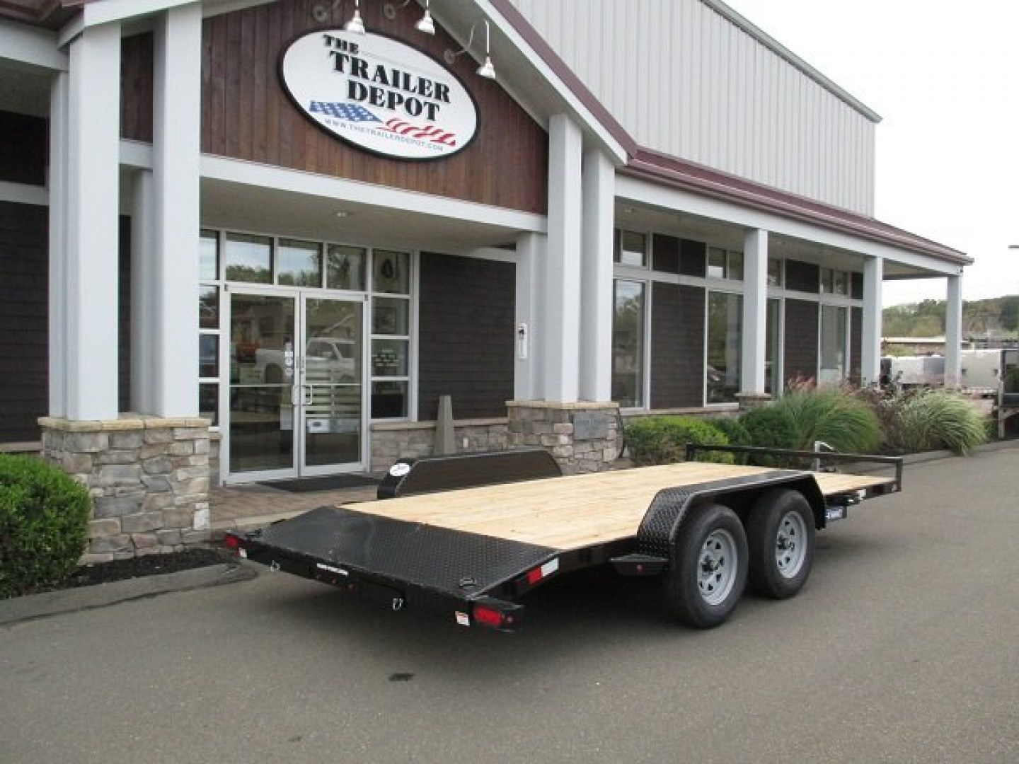 New Sure-Trac 6'10" x 16' Wood Deck Open Car Hauler 7K