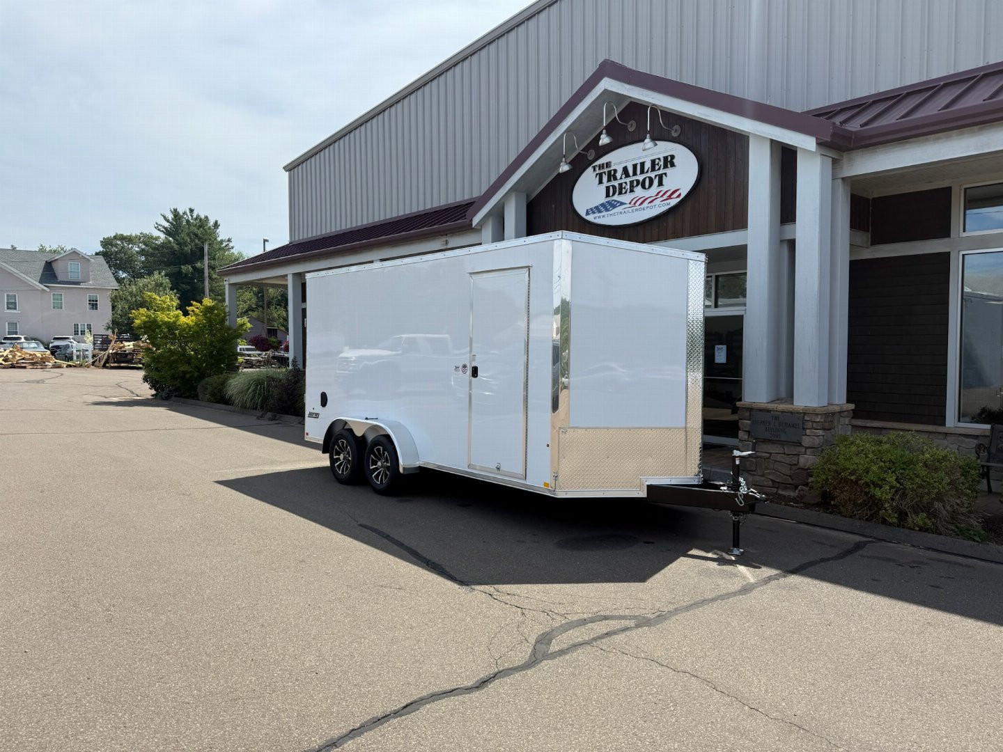 New Pace American 7' x 16' + V-Nose Enclosed Cargo Trailer with Ramp Door 7K