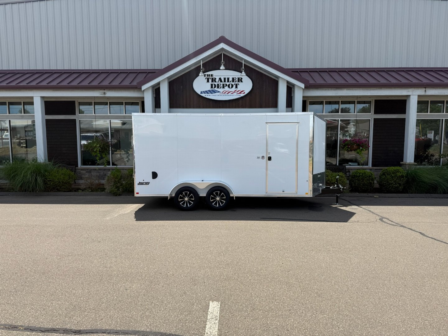 New Pace American 7' x 16' + V-Nose Enclosed Cargo Trailer with Ramp Door 7K