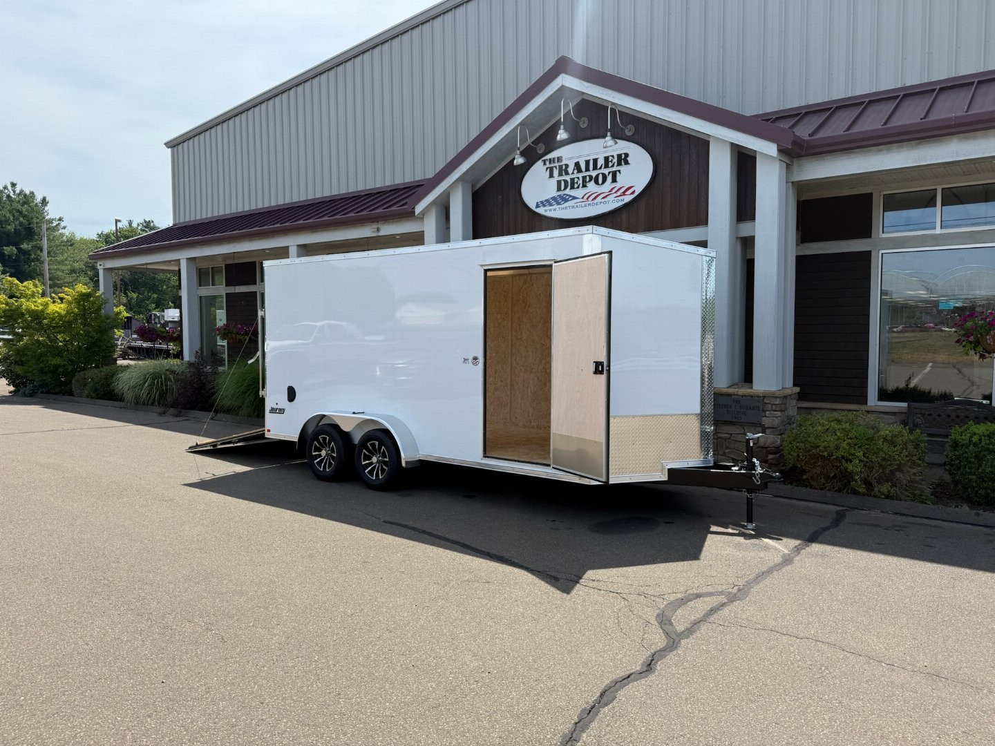 New Pace American 7' x 16' + V-Nose Enclosed Cargo Trailer with Ramp Door 7K