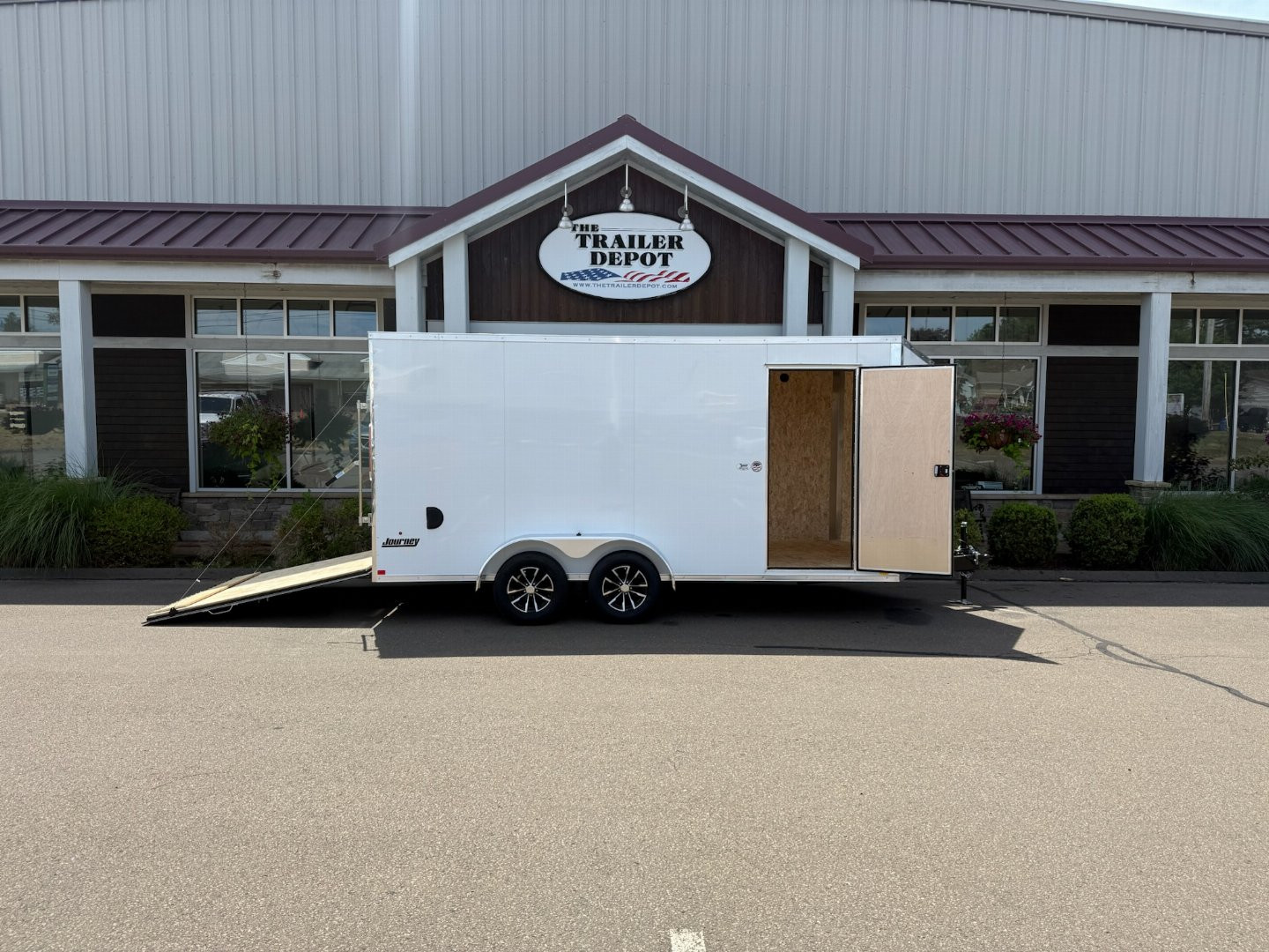 New Pace American 7' x 16' + V-Nose Enclosed Cargo Trailer with Ramp Door 7K