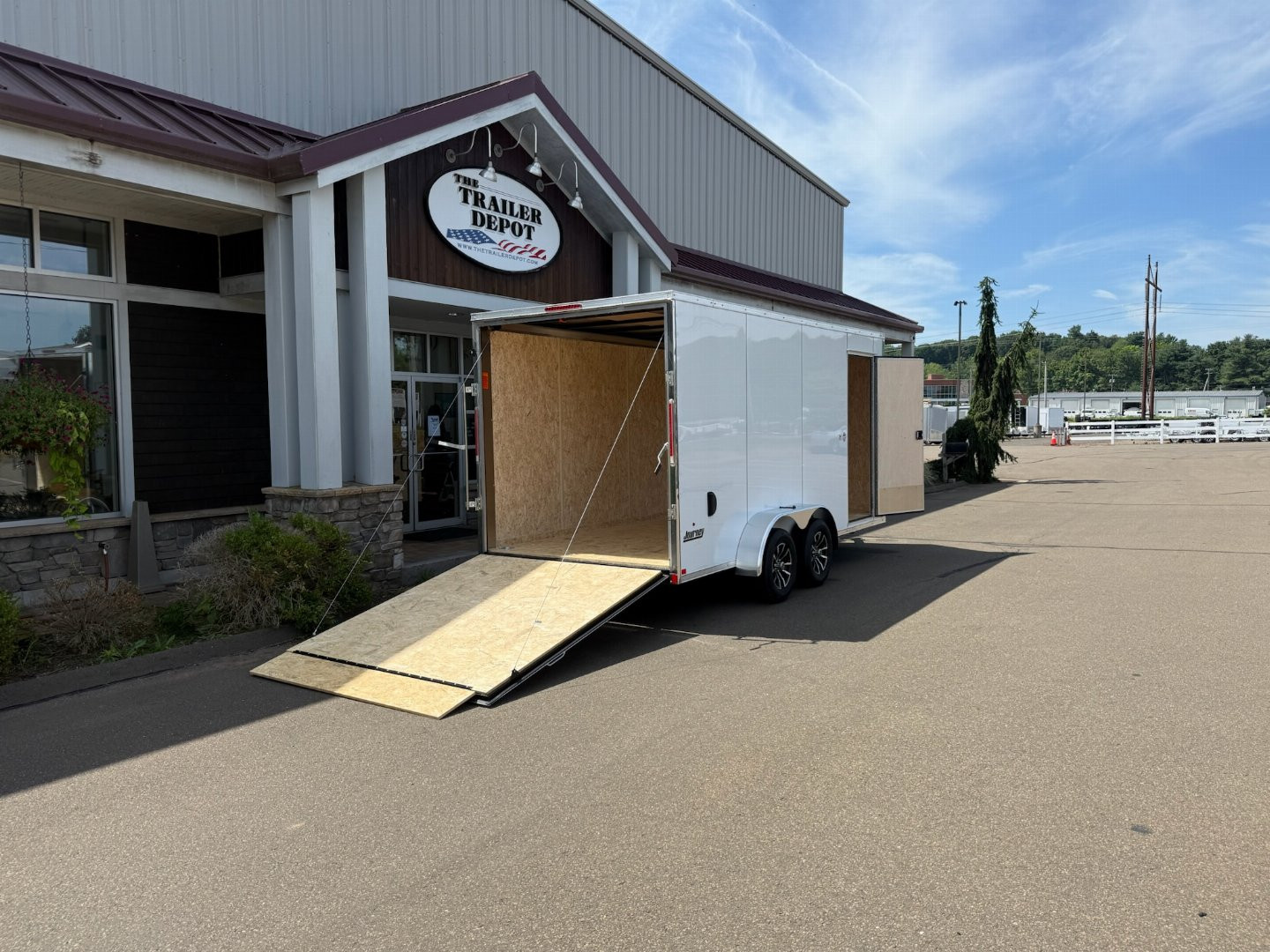 New Pace American 7' x 16' + V-Nose Enclosed Cargo Trailer with Ramp Door 7K