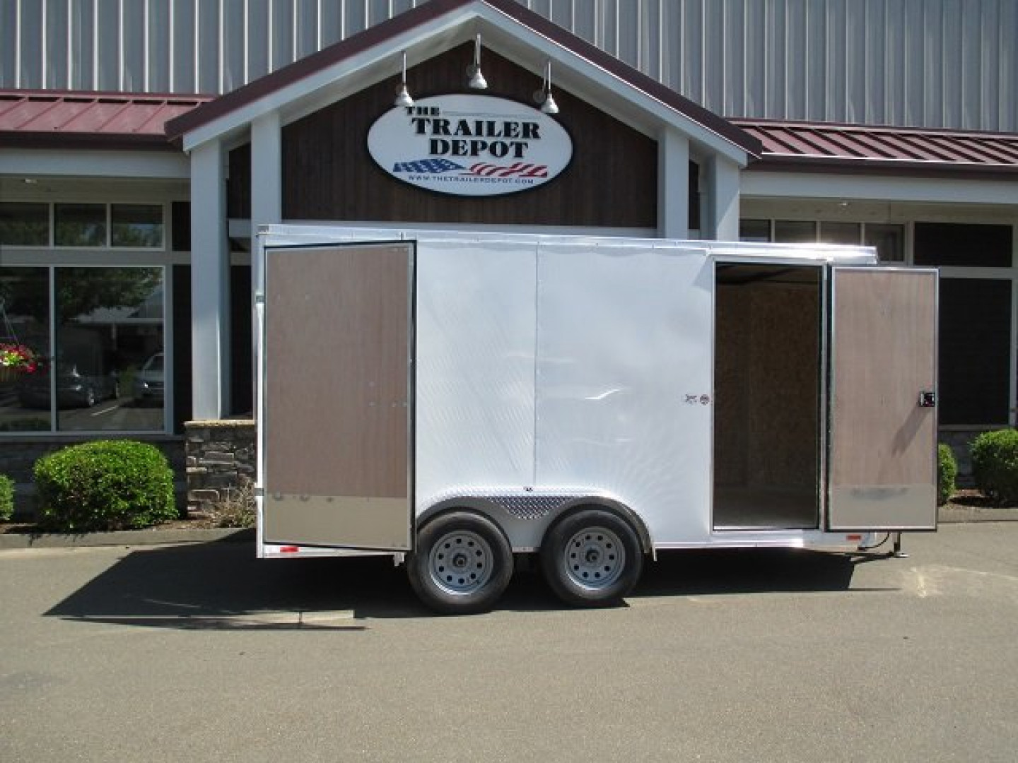 New Pace American 7' x 14' + V-Nose Enclosed Cargo Trailer with Barn Doors 7K