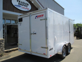 New Pace American 7' x 14' + V-Nose Enclosed Cargo Trailer with Barn Doors 7K