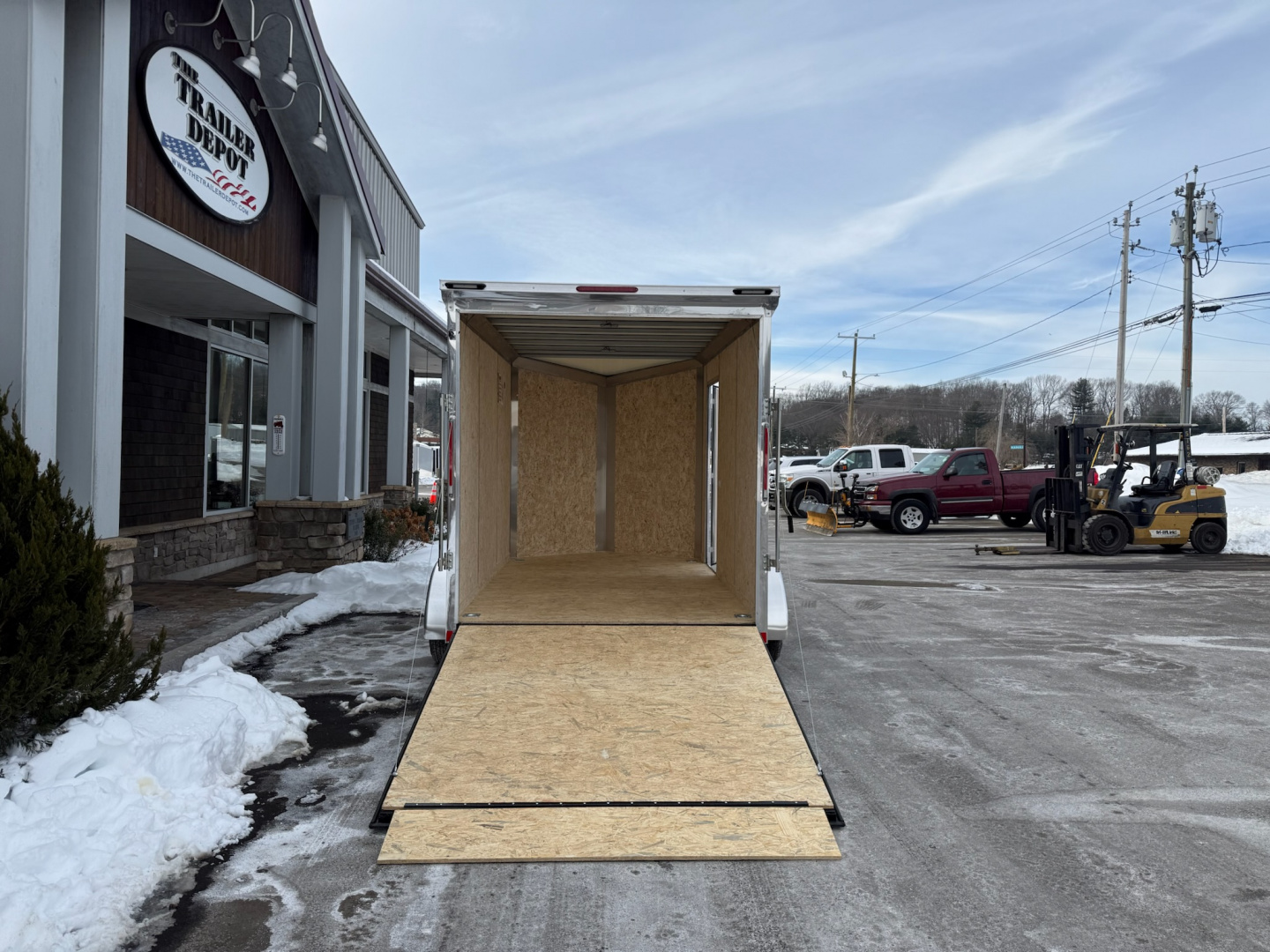 New Pace American 7' x 12' + V-Nose Enclosed Cargo Trailer with Ramp Door 7K