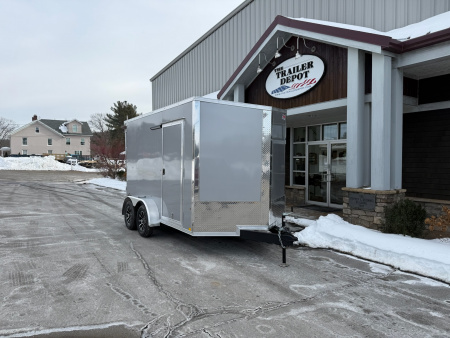 New Pace American 7' x 12' + V-Nose Enclosed Cargo Trailer with Ramp Door 7K