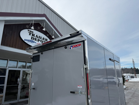 New Pace American 7' x 12' + V-Nose Enclosed Cargo Trailer with Ramp Door 7K