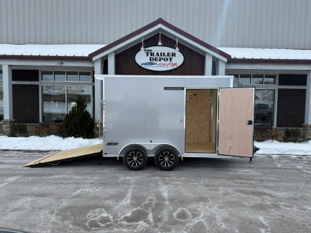 New Pace American 7' x 12' + V-Nose Enclosed Cargo Trailer with Ramp Door 7K