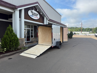 New Pace American 6′ X 10′ + V-NOSE ENCLOSED CARGO TRAILER WITH RAMP DOOR 2.9K