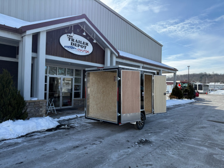 New Pace American 6′ X 10′ + V-NOSE ENCLOSED CARGO TRAILER WITH BARN DOORS 2.9K