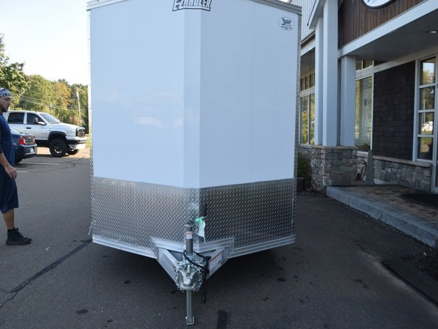 New EZ HAULER 7′ X 16′ + V-NOSE ENCLOSED CARGO TRAILER WITH RAMP DOOR 7K