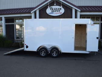New EZ HAULER 7′ X 16′ + V-NOSE ENCLOSED CARGO TRAILER WITH RAMP DOOR 7K