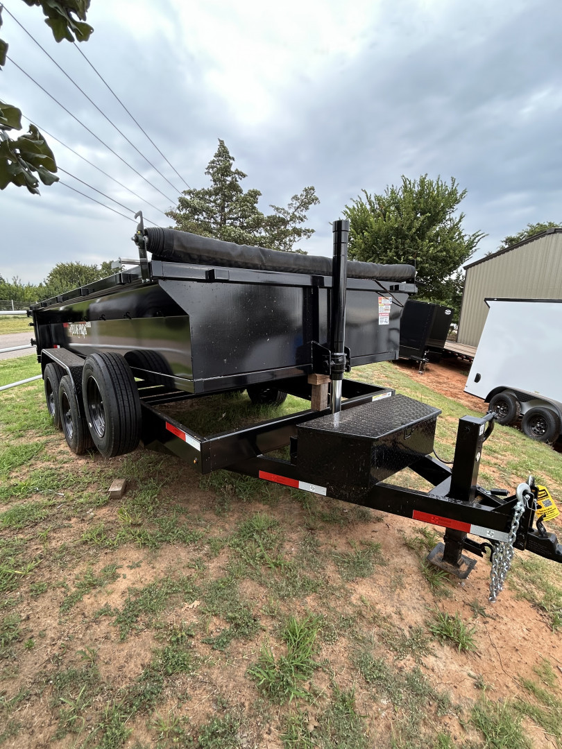 New 2025 TEXAS PRIDE TRAILERS DT7X14X2 Dump Trailer UPGRADES- 10K AXLES -12in CENTERS-3/16 TARP- SPARE