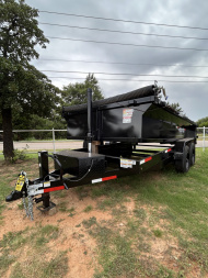 New 2025 TEXAS PRIDE TRAILERS DT7X14X2 Dump Trailer UPGRADES- 10K AXLES -12in CENTERS-3/16 TARP- SPARE