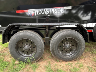 New 2025 TEXAS PRIDE TRAILERS DT7X14X2 Dump Trailer UPGRADES- 10K AXLES -12in CENTERS-3/16 TARP- SPARE