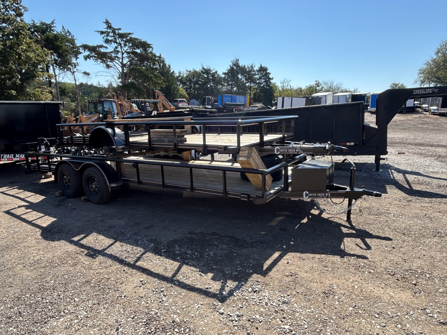 New 2025 Coffee Creek MFG 83X20TA2 Utility Trailer-Pipe Top-Tool Box