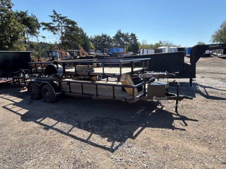 New 2025 Coffee Creek MFG 83X20TA2 Utility Trailer-Pipe Top-Tool Box