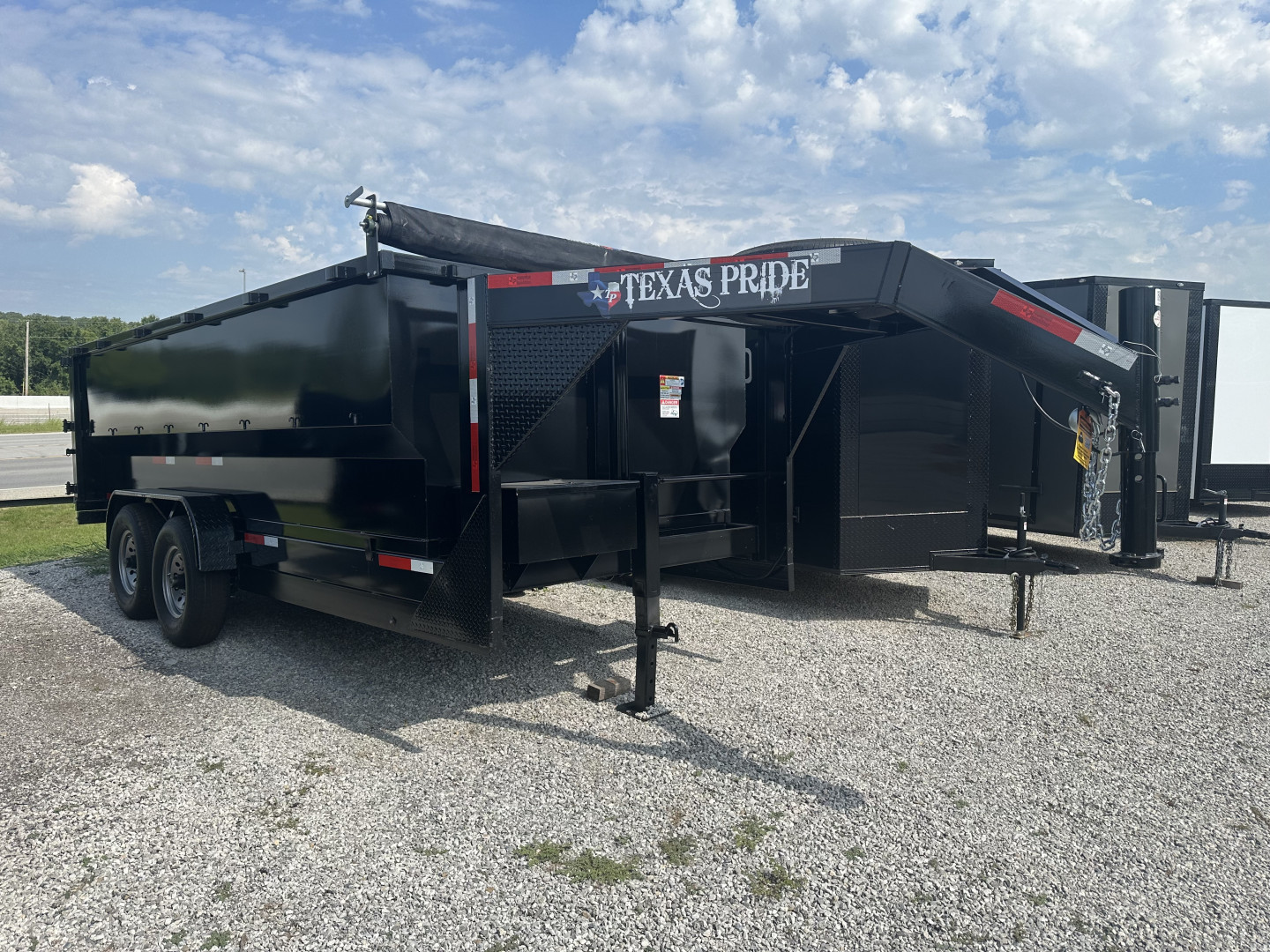 New 2025 Texas Pride Trailers 7X16X4GN Dump Trailer - RAMPS - SPARE TIRE-MANUAL TARP-3/16 FLOOR-Gooseneck