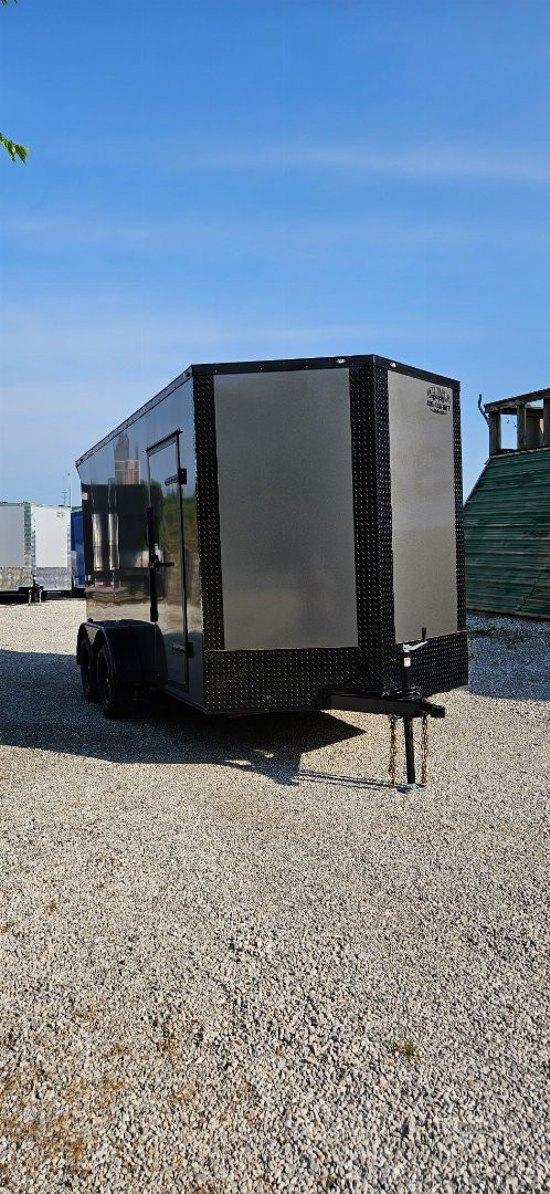 New 2025 FGT 7x14TA Cargo / Enclosed Trailer - - BLACKOUT PACKAGE - SCREWLESS - SPOILER