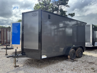 New 2025 FGT 7x14TA Cargo / Enclosed Trailer - - BLACKOUT PACKAGE - SCREWLESS - SPOILER