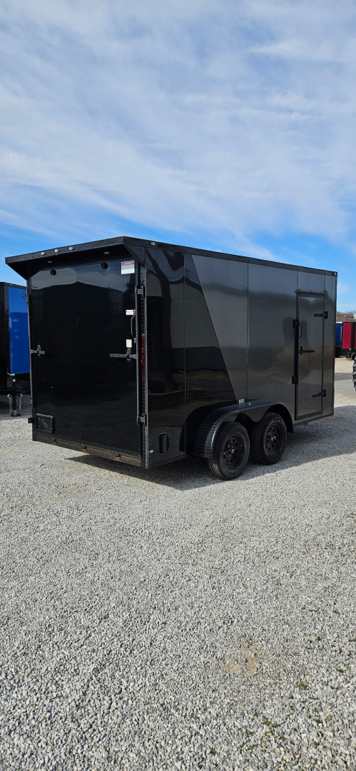 New 2025 FGT 7x14TA Cargo / Enclosed Trailer - BLACKOUT PACKAGE -TWO-TONE-SCREWLESS EXTERIOR-REAR SPOILER