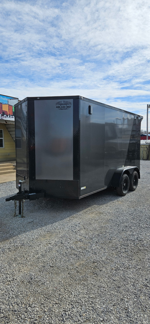 New 2025 FGT 7x14TA Cargo / Enclosed Trailer - BLACKOUT PACKAGE -TWO-TONE-SCREWLESS EXTERIOR-REAR SPOILER