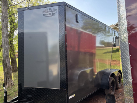 New 2025 FGT 7x14TA Cargo / Enclosed Trailer - BLACKOUT PACKAGE -TWO-TONE-SCREWLESS EXTERIOR-REAR SPOILER