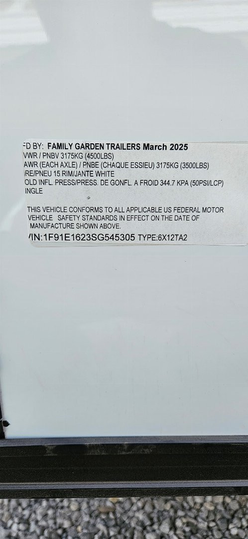 New 2025 FGT 6x12TA RD Cargo / Enclosed Trailer-ScrewlessExterior-Blackout Pkg