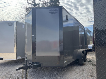 New 2025 FGT 7x14TA Cargo / Enclosed Trailer - SCREWLESS EXTERIOR - TWO-TONE - BLACKOUT PACKAGE