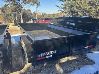New 2025 7X12 Texas Pride Dump Trailer (2ft Sidewalls)