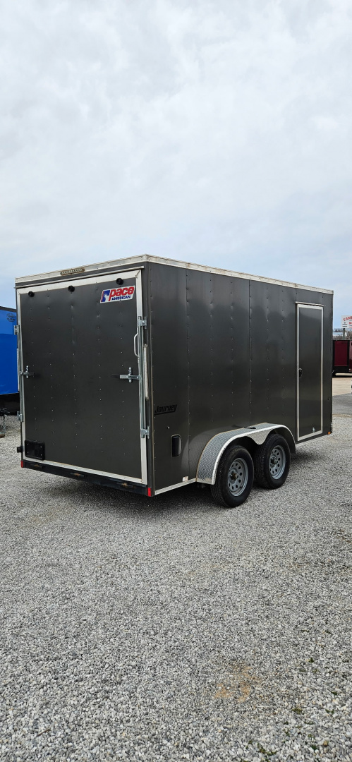 New 2023 Pace American 7x14 Tandem Axle Enclosed Cargo Trailer
