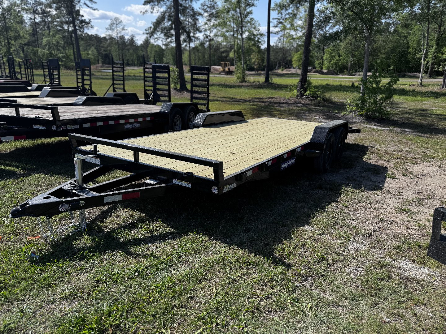 New 2025 Sure-Trac 7X20 (18+2) C-CHANNEL CAR HAULER TRAILER-BLACK ST8220CHW-B-070 Car Hauler
