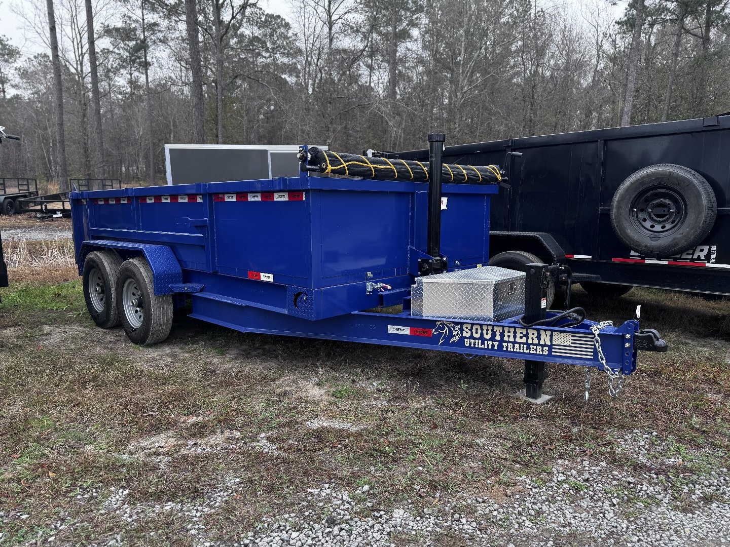New 2024 Southern Utility 7X14 2ft sides 14K DUMP Trailer (BLUE)