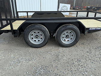 New 2025 Sure-Trac 82"x12' Tandem Axel Utility Trailer