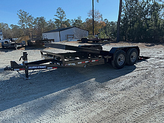 New 2025 Sure-Trac 7 x 18 Tilt Bed Equipment Trailer, 14K Tilt