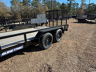 New 2024 Sure-Trac 7x16 7K Dual Axel Utility Trailer