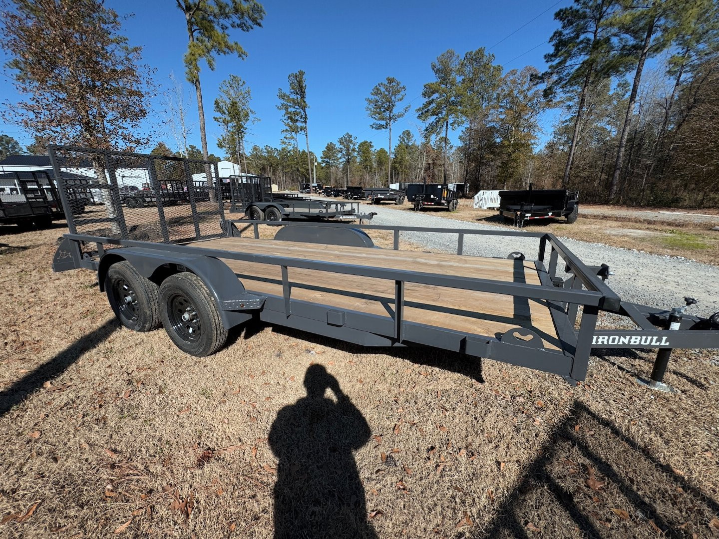 New 2025 Iron Bull 83"x16' Grey Dual Axel Landscape Trailer