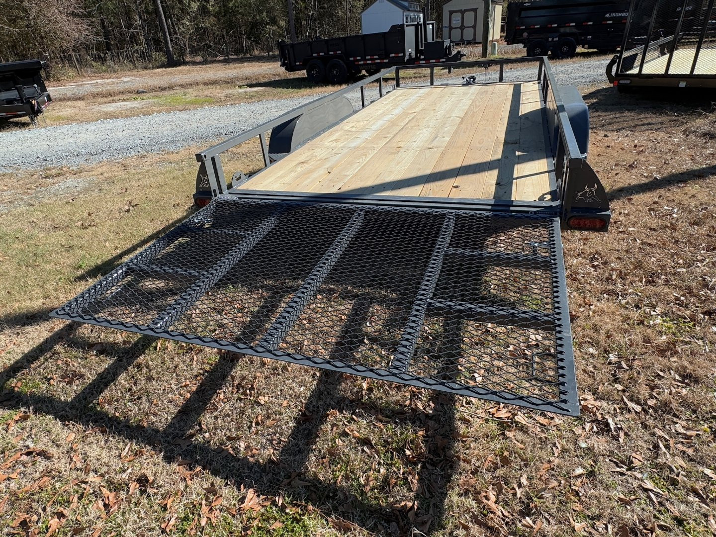 New 2025 Iron Bull 83"x16' Grey Dual Axel Landscape Trailer