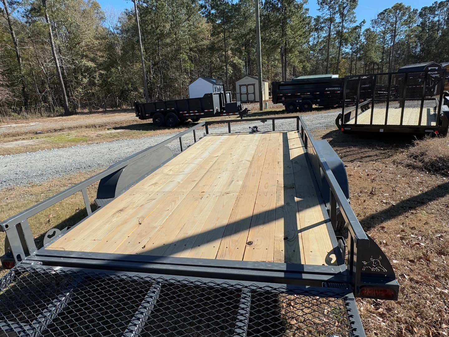 New 2025 Iron Bull 83"x16' Grey Dual Axel Landscape Trailer