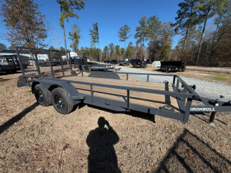 New 2025 Iron Bull 83"x16' Grey Dual Axel Landscape Trailer