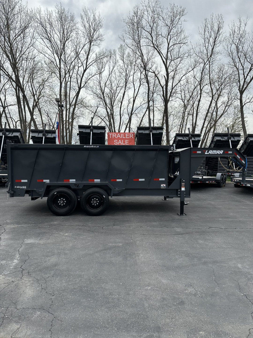 New 2025 Lamar Trailers 83" X 14' DT - 14K Gooseneck Telescopic Dump Trailer