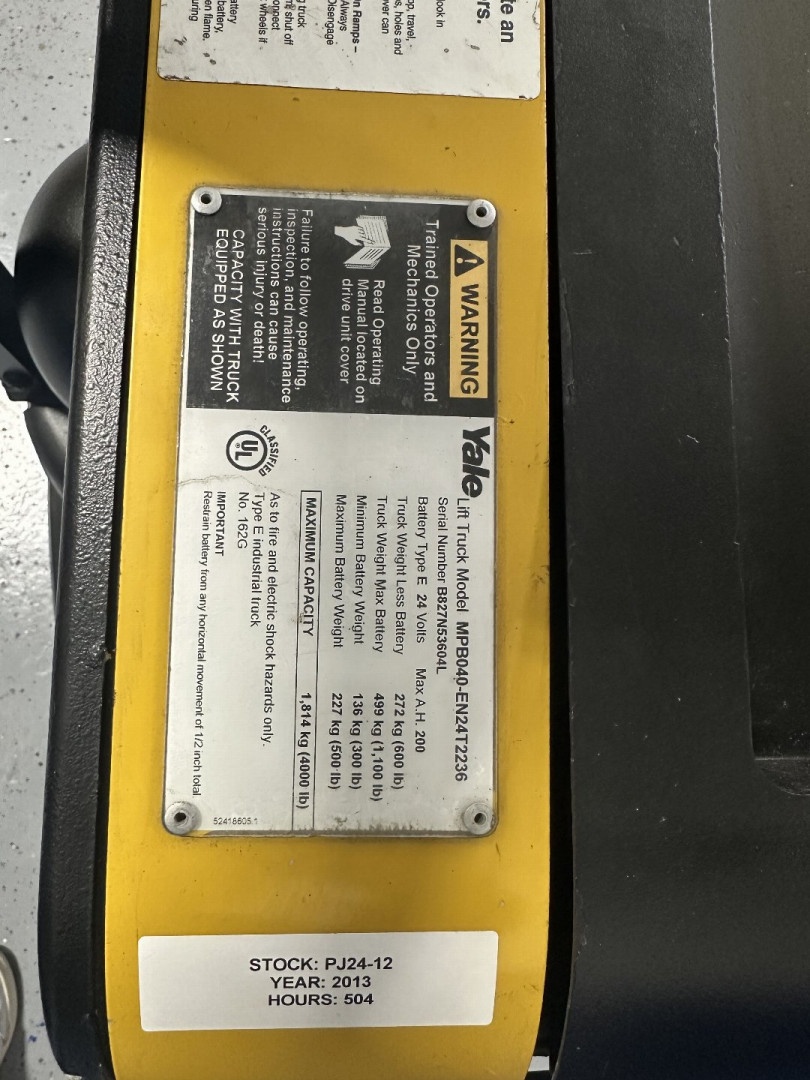 Used 2013 PALLET JACK YALE