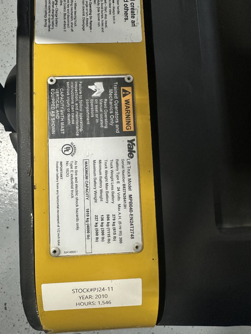 Used 2010 PALLET JACK YALE