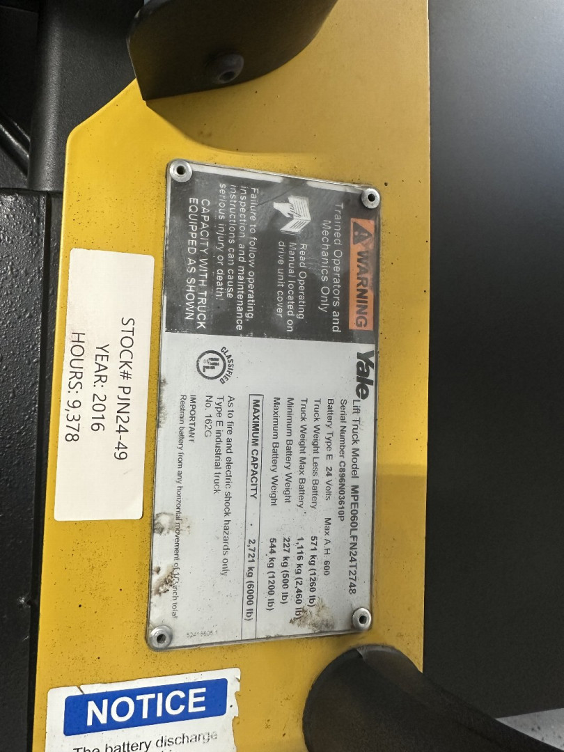 Used 2016 PALLET JACK YALE