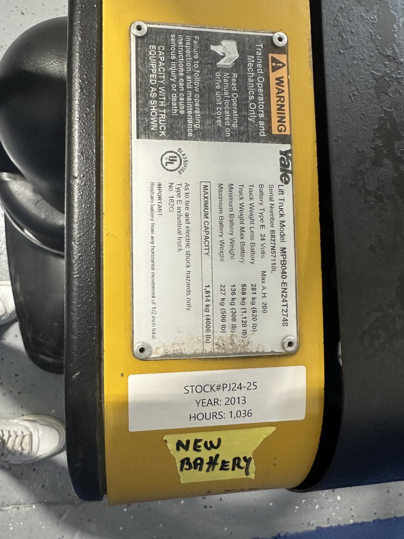 Used 2013 PALLET JACK YALE